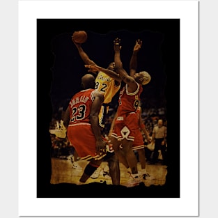 Magic Johnson vs Dennis Rodman and Michael Jordan, 1996 Posters and Art